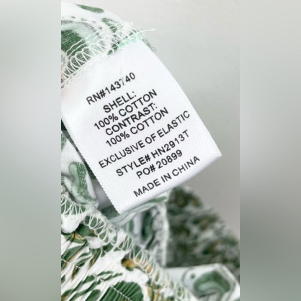 Hyacinth House Gina One Shoulder Crop Top Green Floral Cotton NWT Size XS - Picture 10 of 11